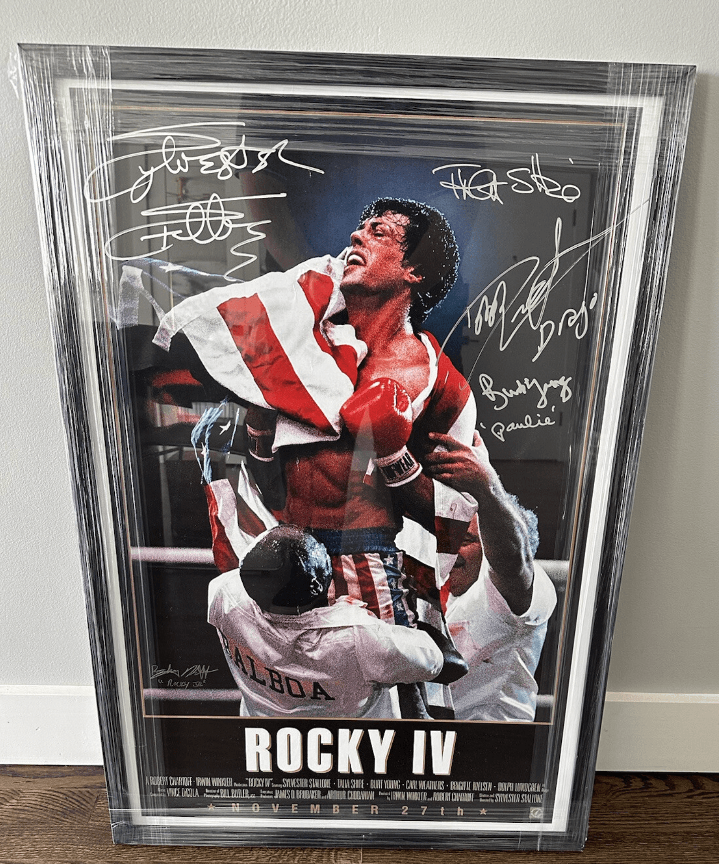 Rocky IV Framed Poster – Multi-Signed Cast Autographs